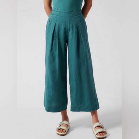 Athleta Pants - Athleta Playa Linen Wide Leg Crop Pants